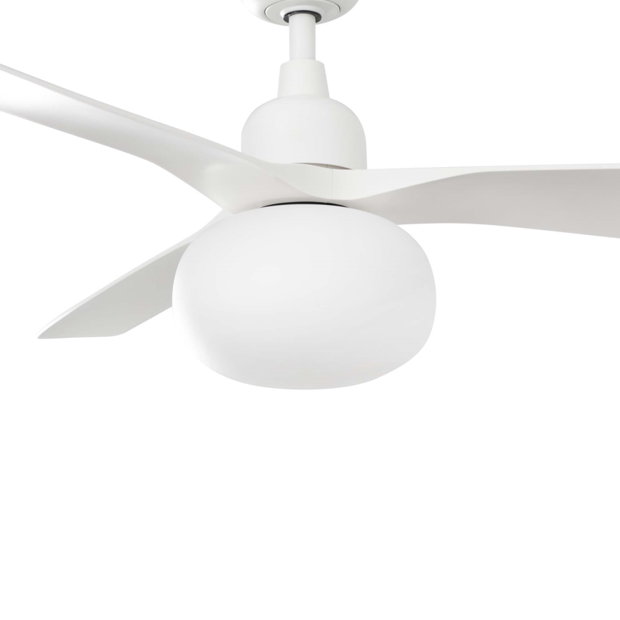 FARO 34363WT-11L - Stropný ventilátor OUTWOOD L 1xE27/15W/230V biela pr. 150 cm Wi-Fi Tuya IP44 + diaľkové ovládanie
