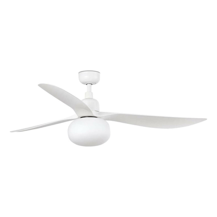 FARO 34363WT-11L - Stropný ventilátor OUTWOOD L 1xE27/15W/230V biela pr. 150 cm Wi-Fi Tuya IP44 + diaľkové ovládanie
