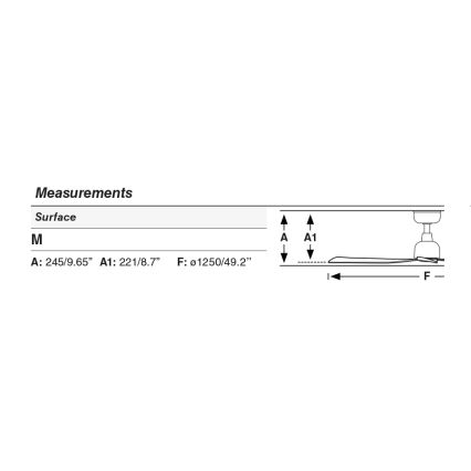 FARO 34372 - Stropný ventilátor MARINE M pr. 125 cm hnedá/čierna IP44 + diaľkové ovládanie