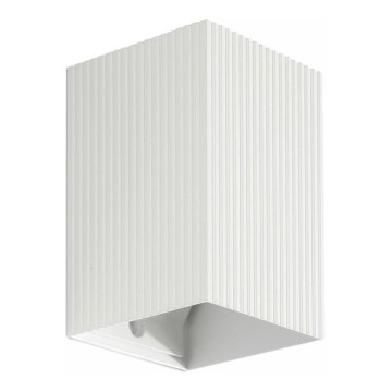 FARO 40534 - Nástenné svietidlo SOLE 1xGU10/8W/230V biela vrúbkovaná hranatý