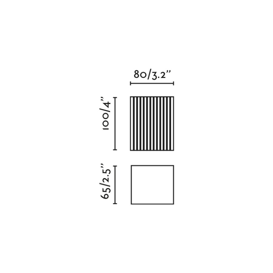 FARO 40536 - Nástenné svietidlo SOLE 1xGU10/8W/230V šedá vrúbkovaná hranatý