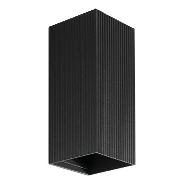 FARO 40566 - Nástenné svietidlo SOLE 2xGU10/8W/230V čierna vrúbkovaná hranatý