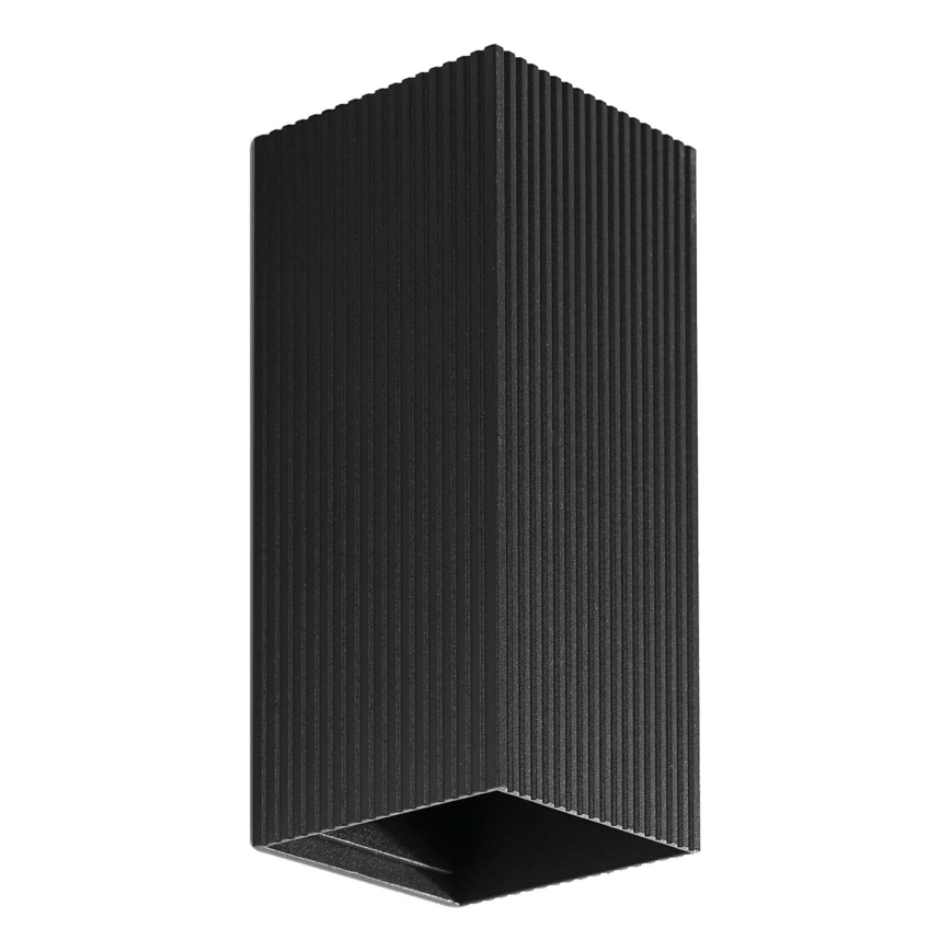 FARO 40566 - Nástenné svietidlo SOLE 2xGU10/8W/230V čierna vrúbkovaná hranatý