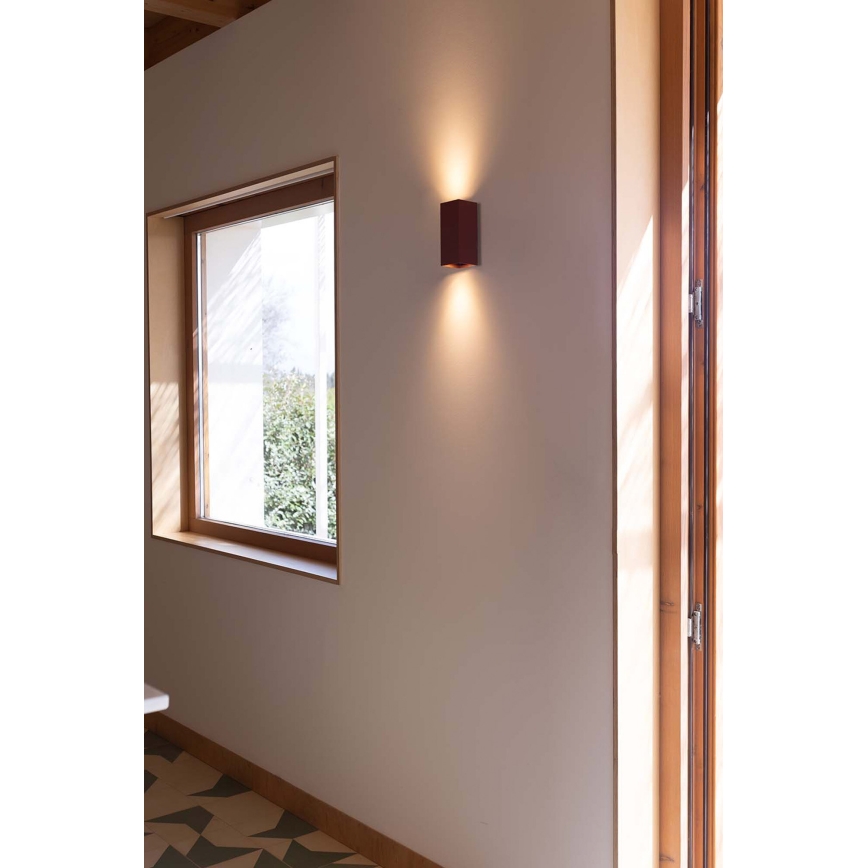 FARO 40568 - Nástenné svietidlo SOLE 2xGU10/8W/230V tehlová vrúbkovaná hranatý