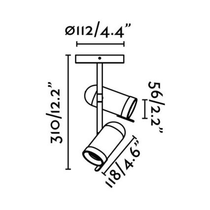 Faro 43534 - Bodové svietidlo ORLEANS 2xGU10/8W/230V strieborná/čierna