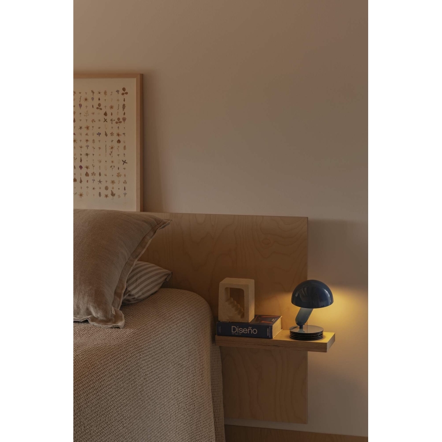 FARO 56102 - Stolná lampa s klipom 2v1 BELA 1xE27/15W/230V modrá