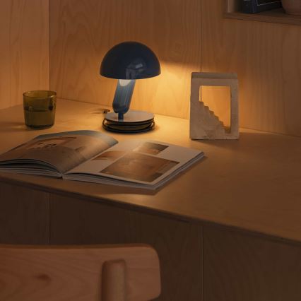 FARO 56102 - Stolná lampa s klipom 2v1 BELA 1xE27/15W/230V modrá