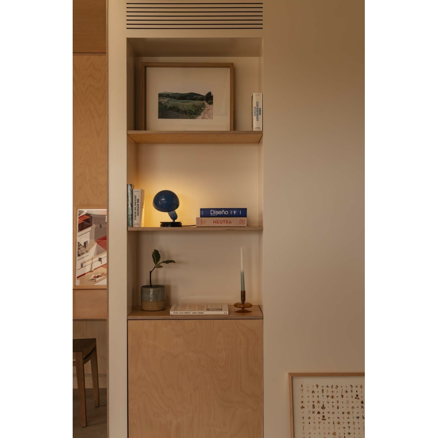 FARO 56102 - Stolná lampa s klipom 2v1 BELA 1xE27/15W/230V modrá