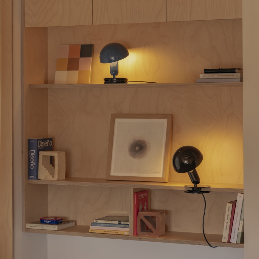 FARO 56102 - Stolná lampa s klipom 2v1 BELA 1xE27/15W/230V modrá