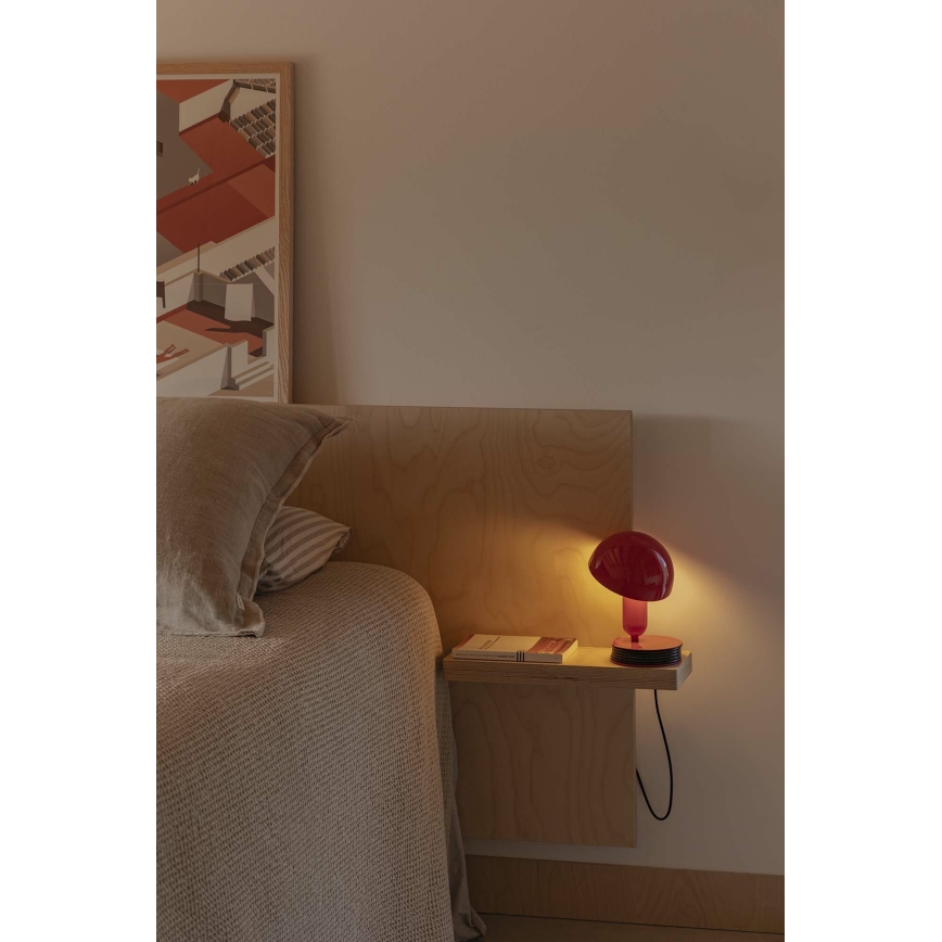 FARO 56103 - Stolná lampa s klipom 2v1 BELA 1xE27/15W/230V červená