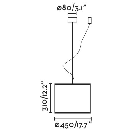 FARO 64314-49 - Luster na lanku MAMBO 1xE27/15W/230V pr. 45 cm ratan/čierna