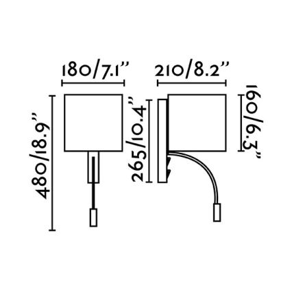 Faro 64323 - LED Nástenné svietidlo TIRA 1xE27/15W + LED/3W/230V