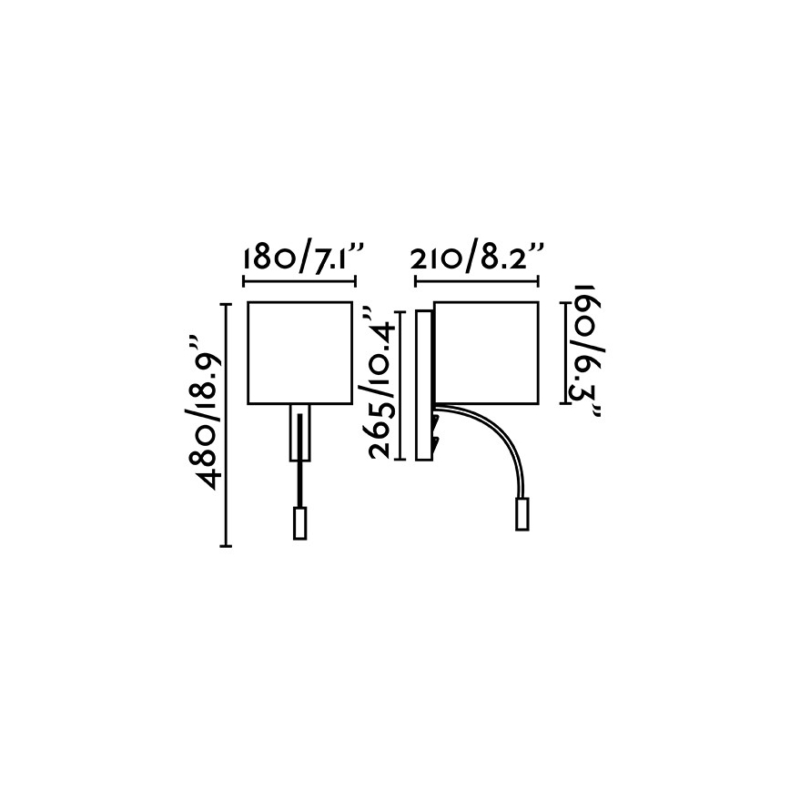 Faro 64323 - LED Nástenné svietidlo TIRA 1xE27/15W + LED/3W/230V