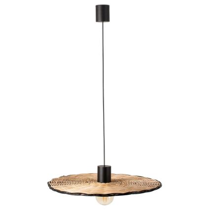 FARO 68590-69 - Luster na lanku COSTAS 1xE27/15W/230V pr. 60 cm čierna/ratan