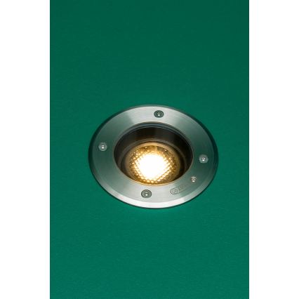 FARO 70310 - Vonkajšie nájazdové svietidlo GEISER 1xGU10/8W/230V IK08 IP67 nerezová oceľ
