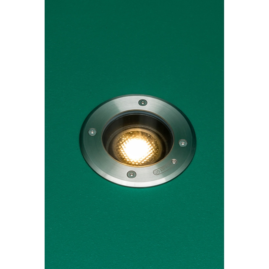FARO 70310 - Vonkajšie nájazdové svietidlo GEISER 1xGU10/8W/230V IK08 IP67 nerezová oceľ