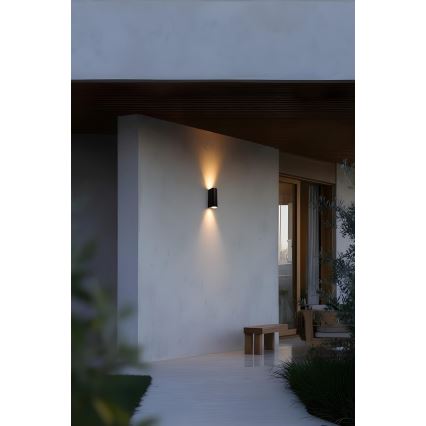 FARO 70327 - Vonkajšie nástenné svietidlo ESTELA 2xGU10/5W/230V IP65 čierna