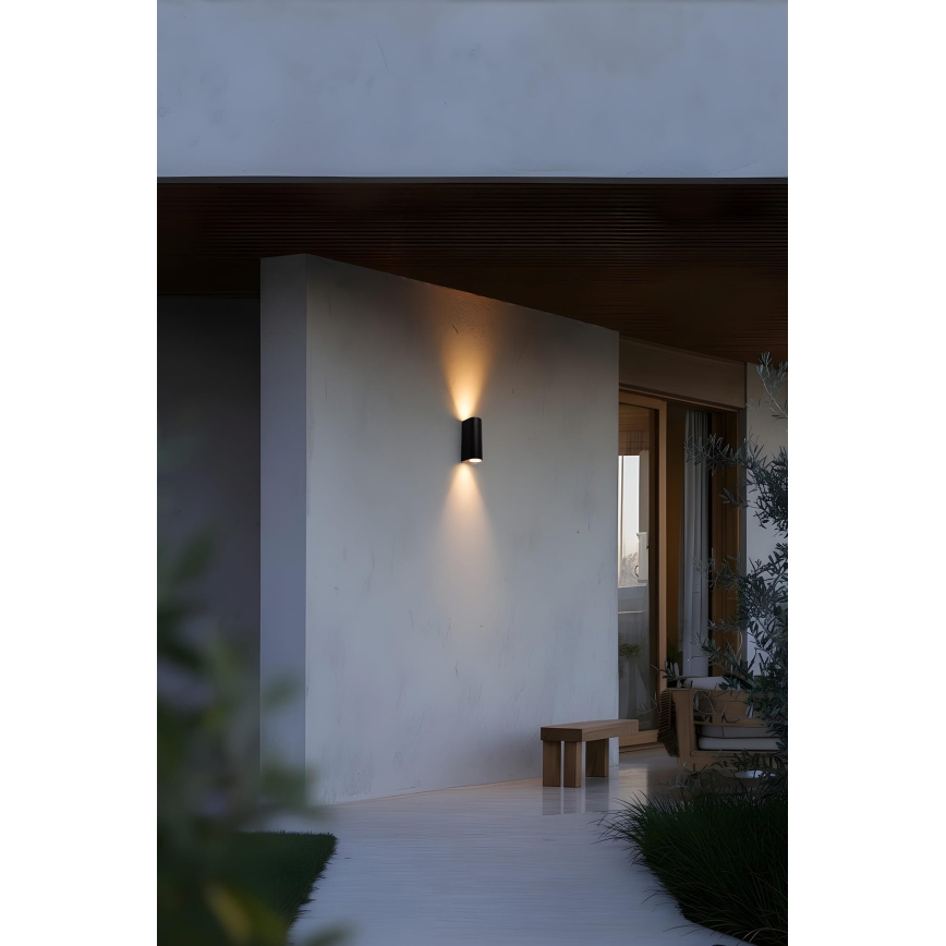 FARO 70327 - Vonkajšie nástenné svietidlo ESTELA 2xGU10/5W/230V IP65 čierna