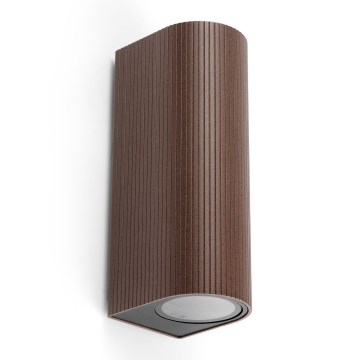 FARO 70329 - Vonkajšie nástenné svietidlo ESTELA 2xGU10/5W/230V IP65 hnedé