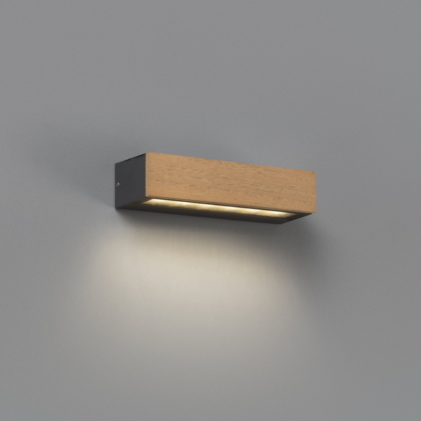 FARO 71898 - LED vonkajšie nástenné svietidlo LAKO LED/8W/230V IP65 čierna/drevo