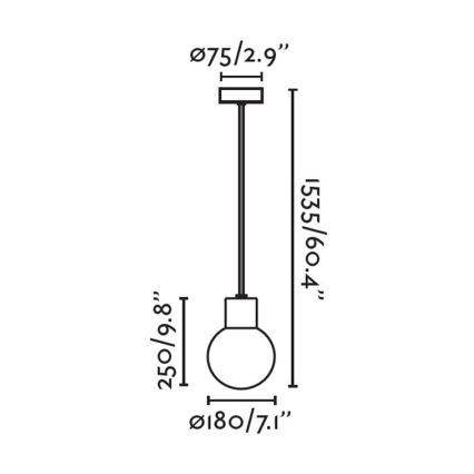 FARO 74427C-01 - Vonkajší luster na lanku MOON 1xE27/15W/230V IP44