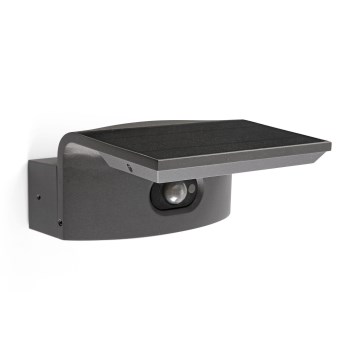 FARO 74456 - LED solárne nástenné svietidlo so senzorom LUMA LED/5W/3,7/230V IP65 antracit