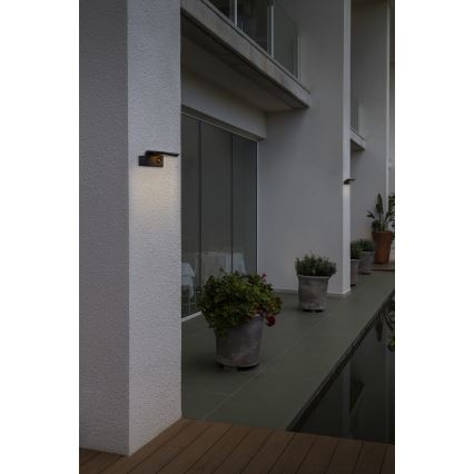 FARO 74456 - LED solárne nástenné svietidlo so senzorom LUMA LED/5W/3,7/230V IP65 antracit