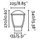 FARO 75001 - Vonkajšia lampa WILMA 1xE27/100W/230V IP44