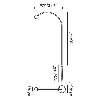 FARO 75562 - LED Vonkajšia lampa CUCA LED/3W/24V 119,3 cm IP65 antracit