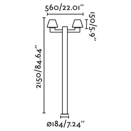 FARO - Vonkajšia lampa MISTU 2xE27/15W/230V IP44