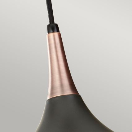 Feiss - Závesný luster BESO na lanku 1xE27/60W/230V pr. 25,4 cm čierna/medená