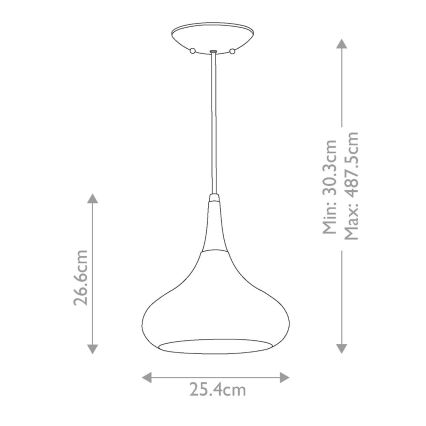 Feiss - Závesný luster BESO na lanku 1xE27/60W/230V pr. 25,4 cm čierna/medená
