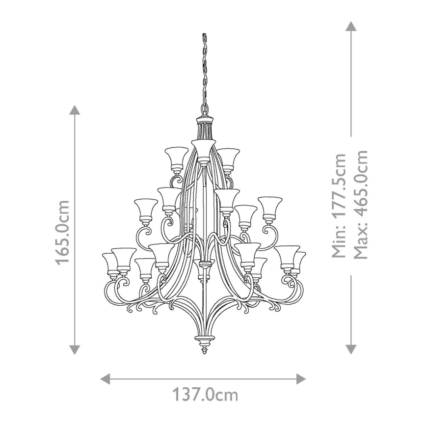 Feiss - Luster na reťazi DRAWING ROOM 18xE27/60W/230V