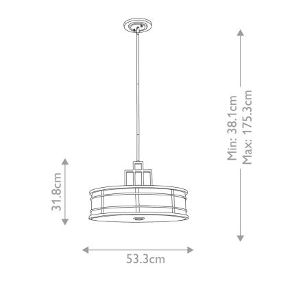 Feiss - Luster na tyči FUSION 3xE27/60W/230V