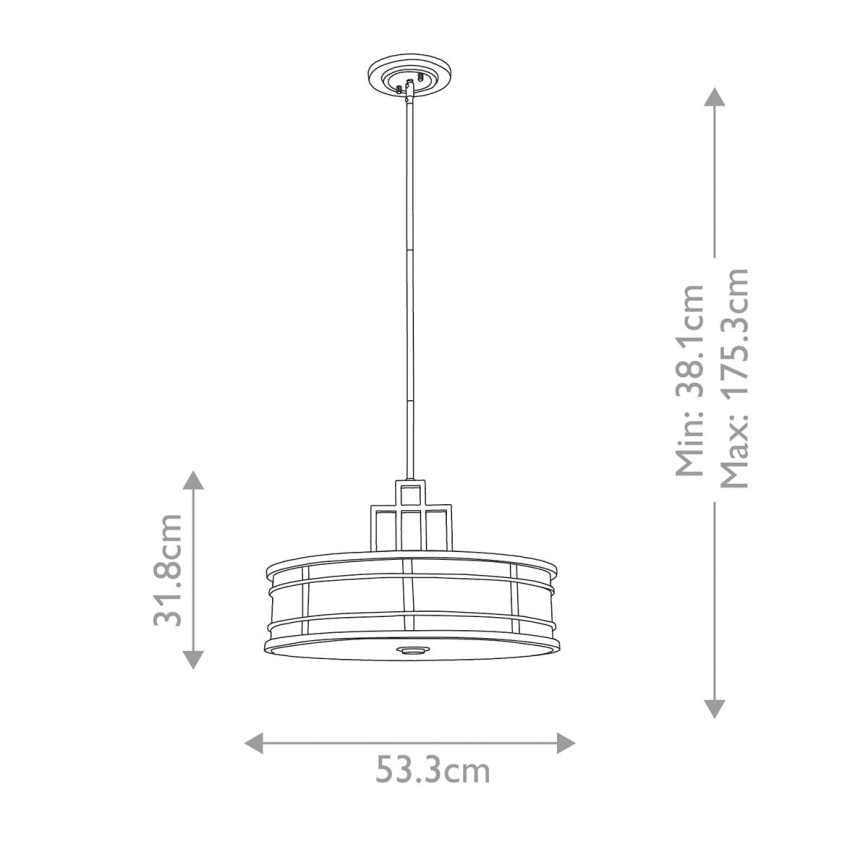 Feiss - Luster na tyči FUSION 3xE27/60W/230V