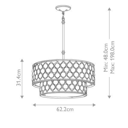 Feiss - Luster na tyči LUCIA 6xE27/60W/230V