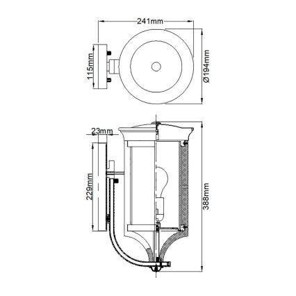 Feiss - Vonkajšie nástenné svietidlo MERRILL 1xE27/60W/230V IP44