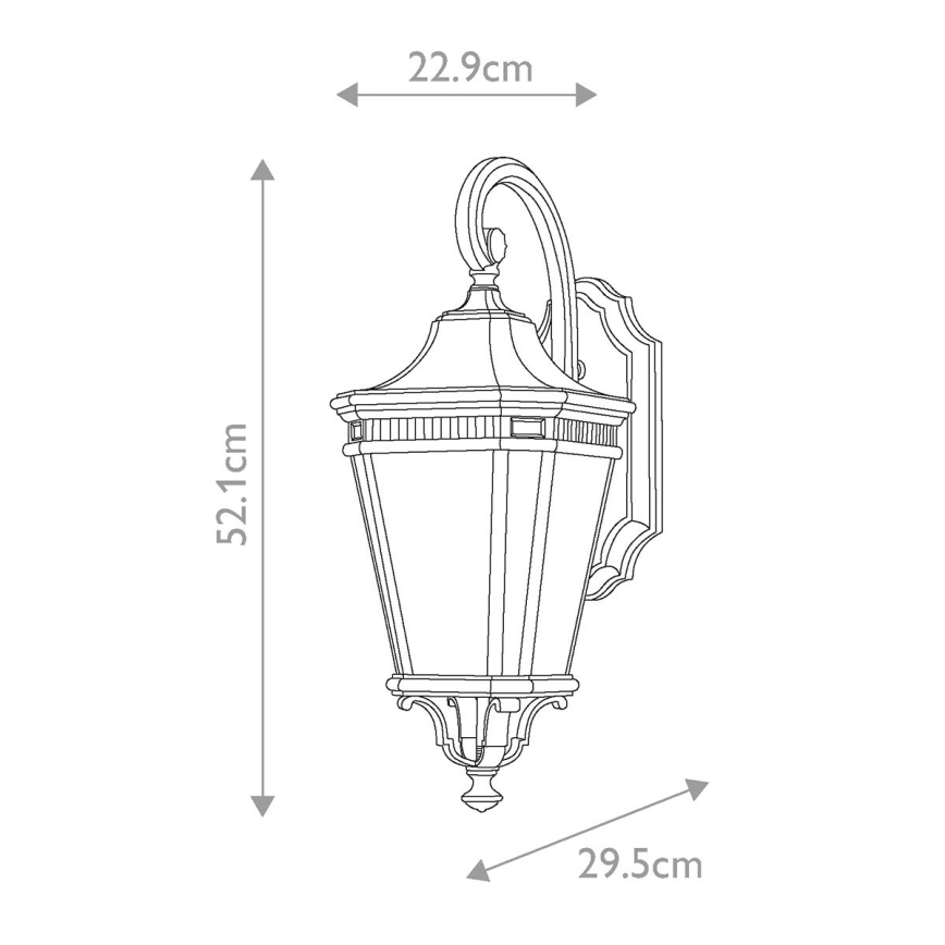 Feiss - Vonkajšie nástenné svietidlo COTSWOLD LANE 2xE14/60W/230V IP44 čierna