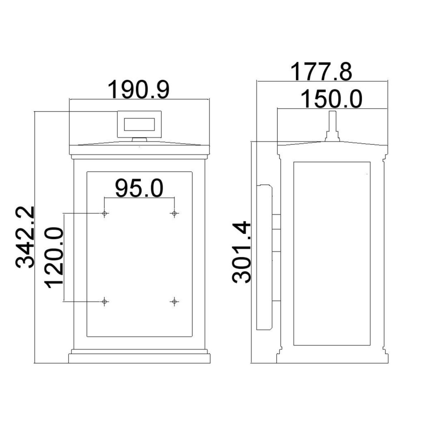 Feiss - Vonkajšie nástenné svietidlo ROSCOE 1xE27/75W/230V IP44 čierna