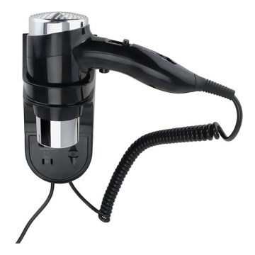 Fén s držiakom 11x24 cm strieborná/čierna