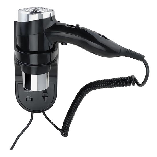 Fén s držiakom 11x24 cm strieborná/čierna