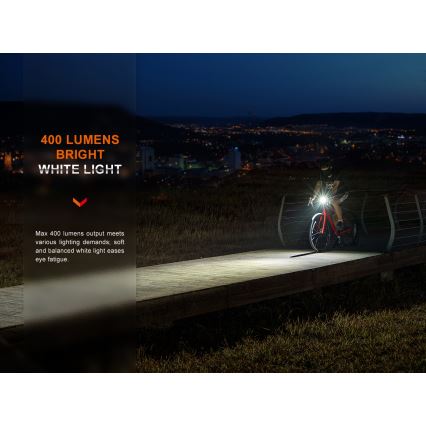 Fenix BC15R - LED Stmievateľné nabíjacie svietidlo na bicykel LED/USB IP66 400 lm 31,5 h 2600 mAh