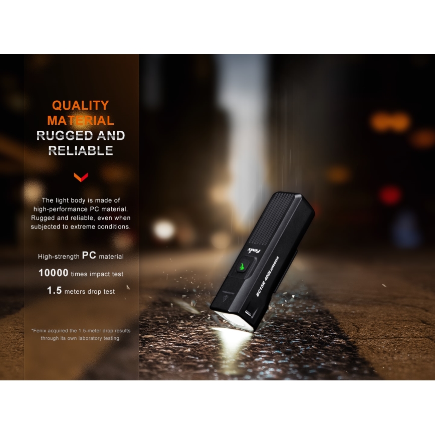 Fenix BC15R - LED Stmievateľné nabíjacie svietidlo na bicykel LED/USB IP66 400 lm 31,5 h 2600 mAh