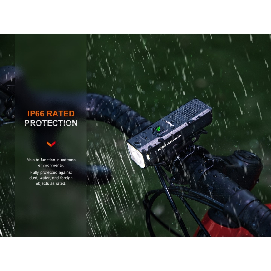 Fenix BC15R - LED Stmievateľné nabíjacie svietidlo na bicykel LED/USB IP66 400 lm 31,5 h 2600 mAh