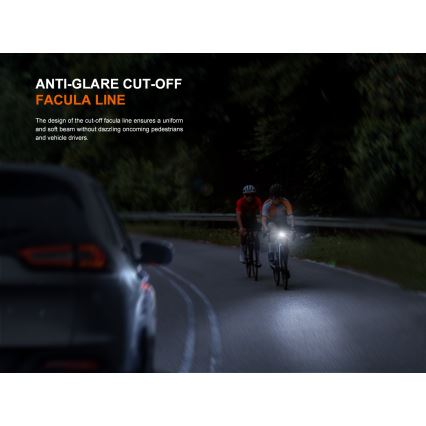 Fenix BC22R - stmievateľné LED nabíjateľné svietidlo na bicykel LED/USB 3400 mAh IP66 1400 lm 41 h čierna