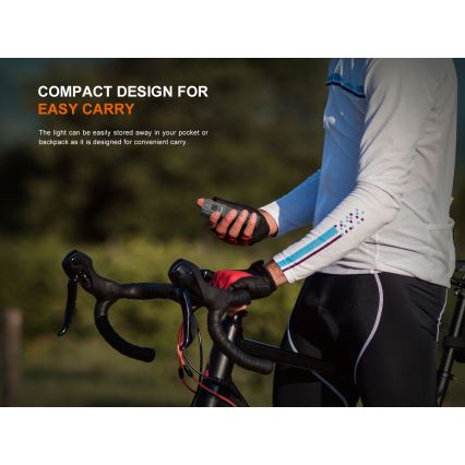 Fenix BC22R - stmievateľné LED nabíjateľné svietidlo na bicykel LED/USB 3400 mAh IP66 1400 lm 41 h čierna