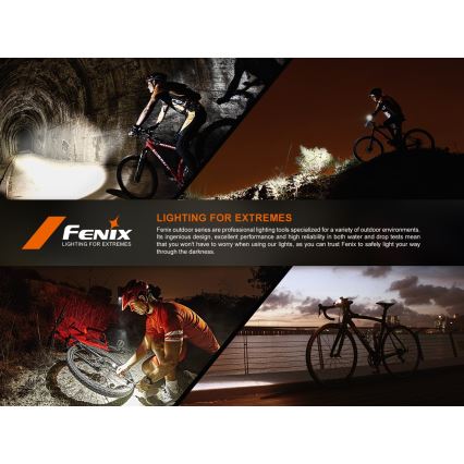 Fenix BC22R - stmievateľné LED nabíjateľné svietidlo na bicykel LED/USB 3400 mAh IP66 1400 lm 41 h čierna