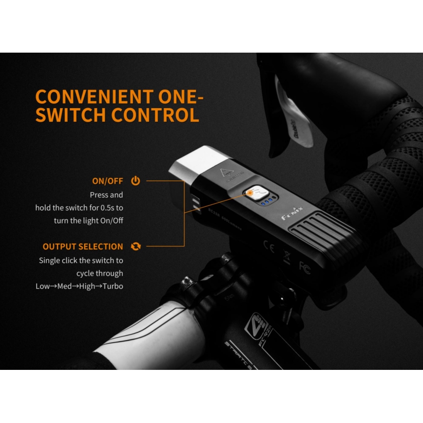 Fenix BC25R - LED Nabíjacie svetlo na bicykel LED/USB IP66 600 lm 36 h