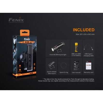 Fenix BC26R - LED Nabíjacie svetlo na bicykel LED/USB IP68 1600 lm 65 h