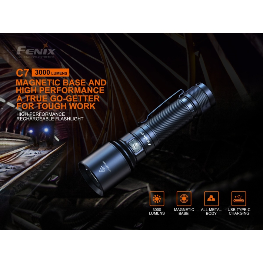 Fenix C7 - stmievateľná dobíjateľná LED baterka LED/1x21700 IP68 3000 lm 68 h